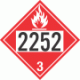 UN 2252 - Flammable Class 3 Placards