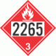 UN 2265 - Flammable Class 3 Placards