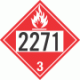 UN 2271 - Flammable Class 3 Placards