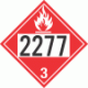 UN 2277 - Flammable Class 3 Placards