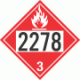 UN 2278 - Flammable Class 3 Placards