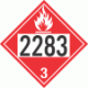 UN 2283 - Flammable Class 3 Placards