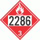 UN 2286 - Flammable Class 3 Placards