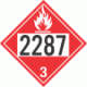 UN 2287 - Flammable Class 3 Placards