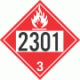 UN 2301 - Flammable Class 3 Placards