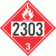 UN 2303 - Flammable Class 3 Placards