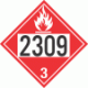 UN 2309 - Flammable Class 3 Placards