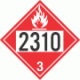 UN 2310 - Flammable Class 3 Placards