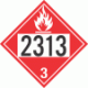 UN 2313 - Flammable Class 3 Placards