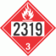 UN 2319 - Flammable Class 3 Placards