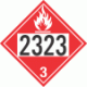 UN 2323 - Flammable Class 3 Placards