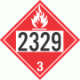 UN 2329 - Flammable Class 3 Placards