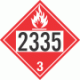 UN 2335 - Flammable Class 3 Placards