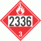 UN 2336 - Flammable Class 3 Placards