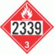 UN 2338 - Flammable Class 3 Placards