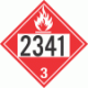 UN 2341 - Flammable Class 3 Placards