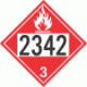 UN 2342 - Flammable Class 3 Placards