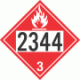 UN 2344 - Flammable Class 3 Placards