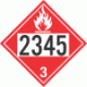 UN 2345 - Flammable Class 3 Placards