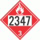 UN 2347 - Flammable Class 3 Placards