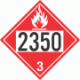 UN 2350 - Flammable Class 3 Placards