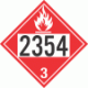 UN 2354 - Flammable Class 3 Placards