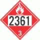 UN 2361 - Flammable Class 3 Placards