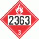 UN 2363 - Flammable Class 3 Placards