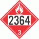 UN 2364 - Flammable Class 3 Placards