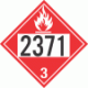 UN 2371 - Flammable Class 3 Placards