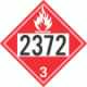 UN 2372 - Flammable Class 3 Placards