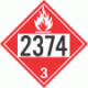 UN 2374 - Flammable Class 3 Placards