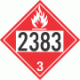 UN 2383 - Flammable Class 3 Placards