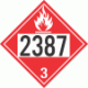 UN 2387 - Flammable Class 3 Placards