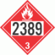 UN 2389 - Flammable Class 3 Placards