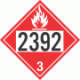 UN 2392 - Flammable Class 3 Placards