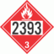 UN 2393 - Flammable Class 3 Placards