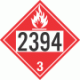 UN 2394 - Flammable Class 3 Placards