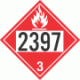 UN 2397 - Flammable Class 3 Placards