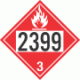 UN 2399 - Flammable Class 3 Placards