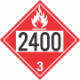 UN 2400 - Flammable Class 3 Placards