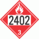 UN 2402 - Flammable Class 3 Placards