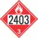 UN 2403 - Flammable Class 3 Placards