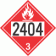 UN 2404 - Flammable Class 3 Placards