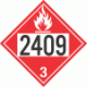 UN 2409 - Flammable Class 3 Placards