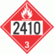 UN 2410 - Flammable Class 3 Placards