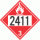 UN 2411 - Flammable Class 3 Placards