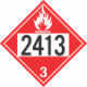 UN 2413 - Flammable Class 3 Placards