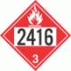 UN 2416 - Flammable Class 3 Placards