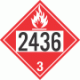 UN 2436 - Flammable Class 3 Placards